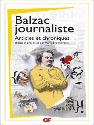 cover image of Balzac journaliste